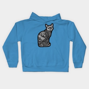 Beautiful Cat - zen doodle style Kids Hoodie